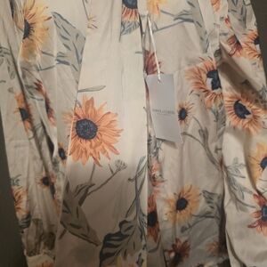 Harvest-Print Cream Sunflower Blouse by